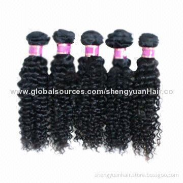 Unprocessed Brazilian Hair Extension in Curly Wave, 5pcs Lot